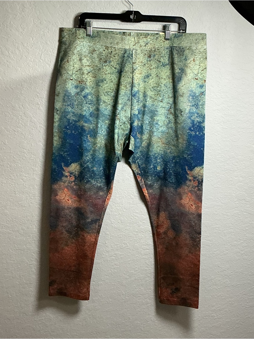 Soft Surroundings Ombre Tie-Dye Leggings in Blue, Green and Brown NWT